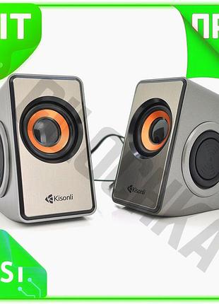Ve колонки 2.0 kisonli для new version пк и ноутбука usb 3,5 мм стерео динамики для музыки и фильмов n6w_ver