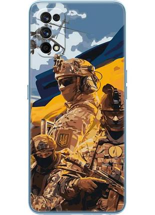 Чехол силиконовый с картинкой на realme 7 pro (патриотический, воины всу)