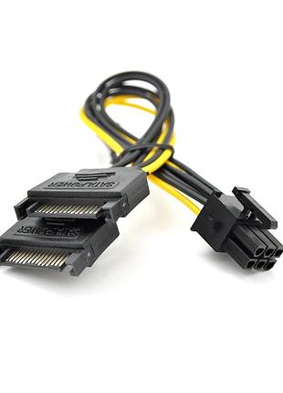 Кабель-переходник для питания видеокарты sata+sata 6p voltronic q50 адаптер для блока питания видеокарты ve-33
