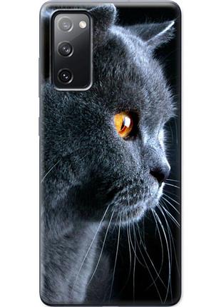 Чехол силиконовый с картинкой на samsung galaxy s20 fe (g780) (британский кот)