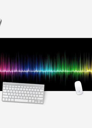 Коврик тканевый voltronic colorful sound waves 300*800 мм 2 мм для дома и офиса коврик для пола ve-33