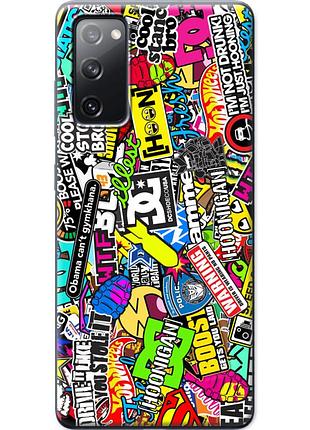 Чехол силиконовый с картинкой на samsung galaxy s20 fe (g780) (цветные наклейки)
