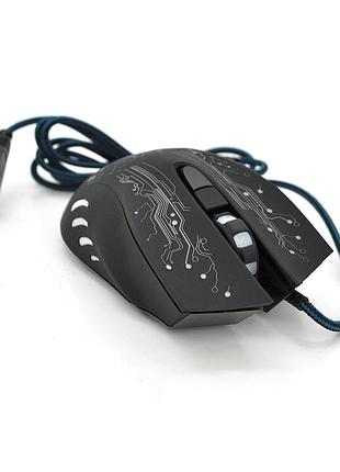 Мышь проводная imice x9 черная 6 кнопок 3200 dpi игровая мышка для пк с подсветкой и usb кабелем ve-33