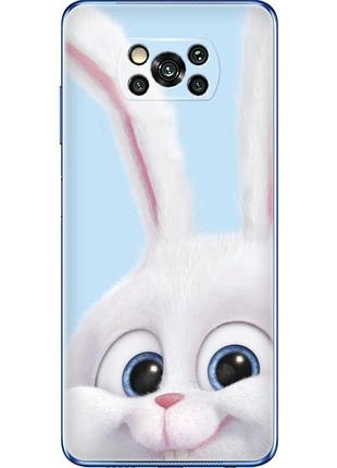 Чехол силиконовый с картинкой на xiaomi poco x3 (кролик снежок)