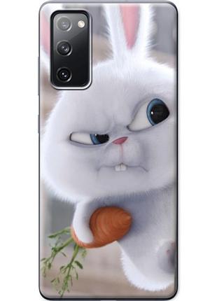 Чехол силиконовый с картинкой на samsung galaxy s20 fe (g780) (кролик снежок)
