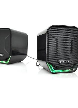 Колонки fantech 2.0 usb gs-202 черные проводные акустические системы для музыки и игр с подсветкой ve-33
