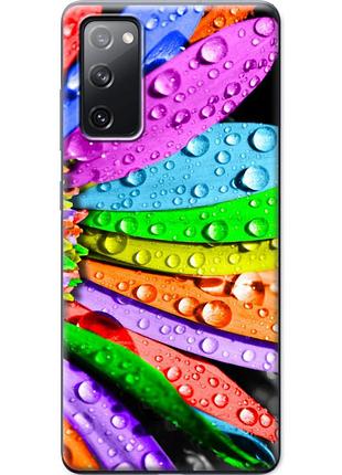 Чехол силиконовый с картинкой на samsung galaxy s20 fe (g780) (цветные листья)
