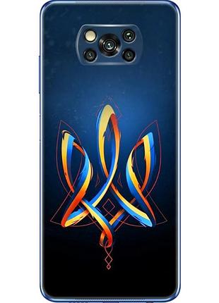 Чехол силиконовый с картинкой на xiaomi poco x3 pro (патриотический, герб украины)