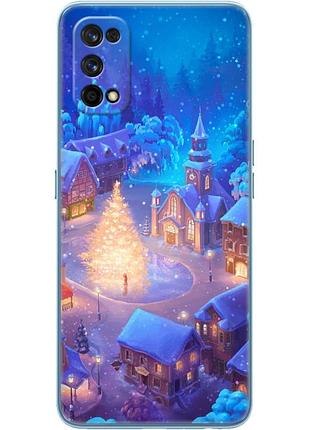 Чехол силиконовый с картинкой на realme 7 pro (новогодний)