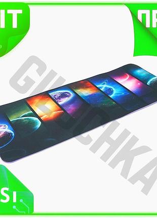 Ve коврик для мыши planets new version тканевый с rgb подсветкой 300*800 мм для геймеров и любителей с n6w_ver