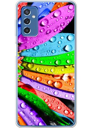 Чехол силиконовый с картинкой на samsung galaxy m52 (m526) (цветные листья)