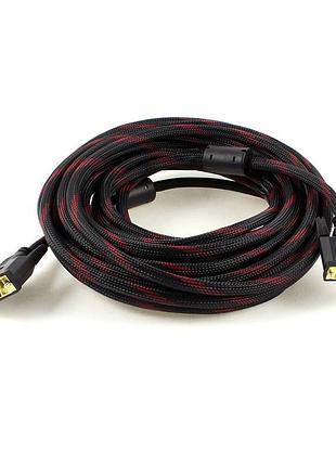 Кабель dvi merlion dvi-dvi 3м 24pin з феритами для монітора проектора телевізора оплетка чорний червоний ve-33