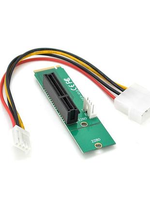 Адаптер m2-pci-e x4 molex 4pin для пк подключение видеокарт предотвращение перегрева переходник ve-33