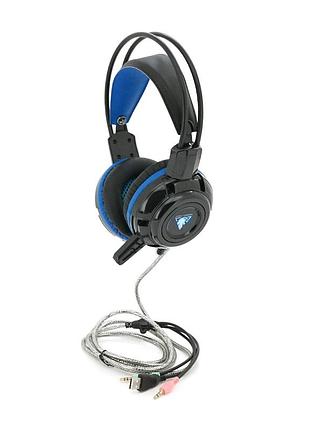 Наушники проводные jedel gh-215 черные синие с микрофоном для музыки и игр динамические наушники ve-33
