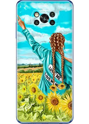 Чехол силиконовый с картинкой на xiaomi poco x3 pro (патриотический, девушка украинка)