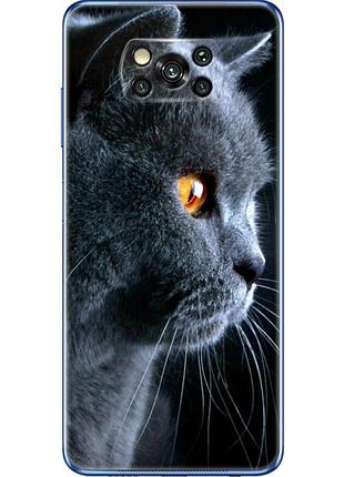 Чехол силиконовый с картинкой на xiaomi poco x3 (британский кот)