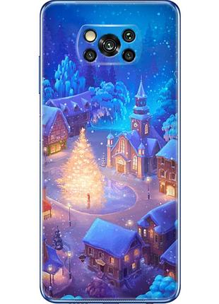 Чехол силиконовый с картинкой на xiaomi poco x3 (новогодний)