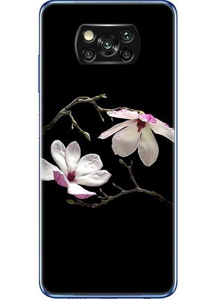 Чехол силиконовый с картинкой на xiaomi poco x3 pro (цветок, монголия)