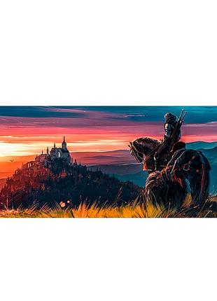 Килимок witcher 300*800 мм тканинний з боковою прошивкою 2 мм для комп'ютера ігровий килимок для миші ve-33