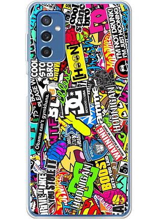 Чехол силиконовый с картинкой на samsung galaxy m52 (m526) (цветные наклейки)