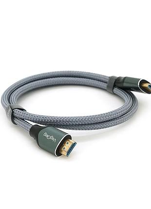Кабель hdmi new version veggieg v-h401 8k premium 1м для передачи видео и звука круглый оплетка silv 6v6e_66