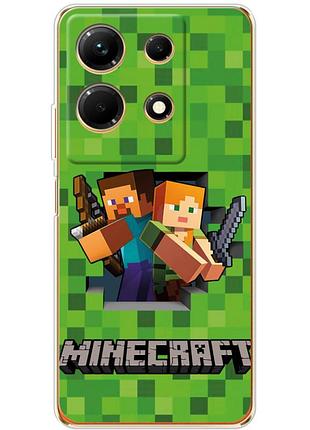 Чехол силиконовый с картинкой на infinix note 30 4g (майнкрафт, minecraft)