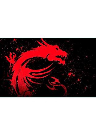 Килимок для миші red dragon 300*700 мм чорний тканинний з боковою прошивкою для комп'ютера підставка для ve-33