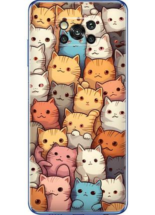 Чехол силиконовый с картинкой на xiaomi poco x3 pro (котики)