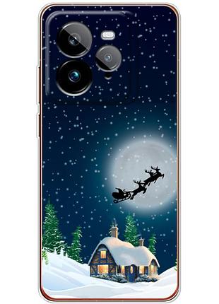 Чехол силиконовый с картинкой на realme gt 7t (новогодний)