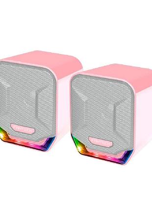 Колонки fantech 2.0 usb gs202 sakura edition pink для музыки и игр портативные акустические системы ve-33