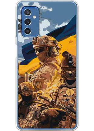 Чехол силиконовый с картинкой на samsung galaxy m52 (m526) (патриотический, воины всу)
