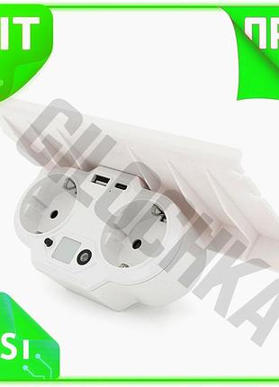 Ve розетка двойник с заземлением new version usb type-c 4а для дома и офиса зарядка гаджетов белая n6w_ver