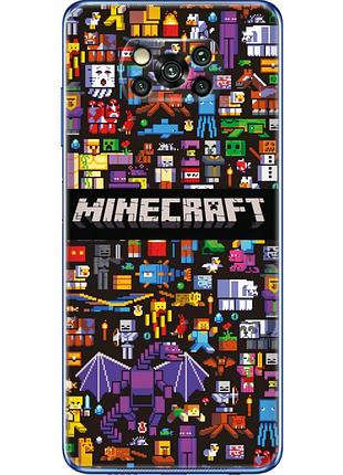 Чехол силиконовый с картинкой на xiaomi poco x3 pro (майнкрафт, minecraft)