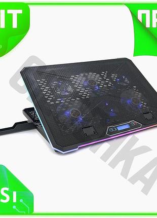 Ve подставка под ноутбук icecoorel new version k15 для ноутбуков 10-17 дюймов с охлаждением и rgb подс n6w_ver