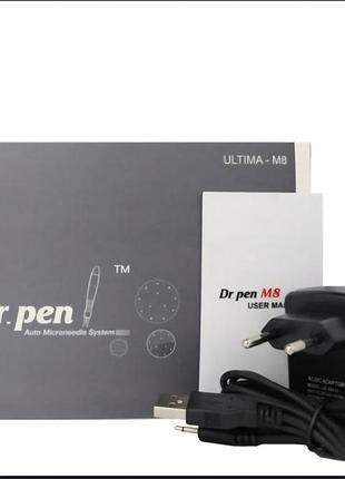 Dermapen dr. pen m8, 6 реж., дермаштамп для фракційної мезотерапії, проти акне, старіння, зморшок, підтяжки обличчя, підтяжки шиї, розгладження шкіри