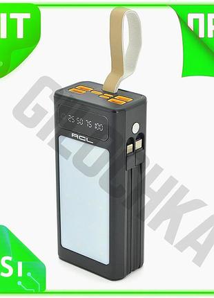 Ve павербанк 30000 маг acl new version чорний з кабелями lightning та usb-c для заряджання смартфонів n6w_ver