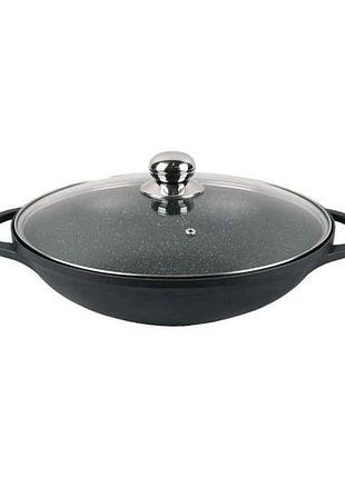 Сковорода wok 32см (cast) скл.криш. mr-4832 тм maestro