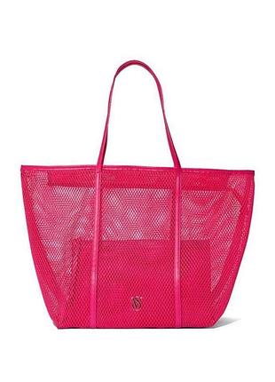Комплект пляжна сумка та косметичка victoria’ secret mesh tote and pouch set