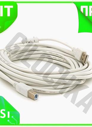 Ve кабель usb 2.0 am/bm new version 5.0м білий з'єднувальний провід для принтера та комп'ютера з ферит n6w_ver
