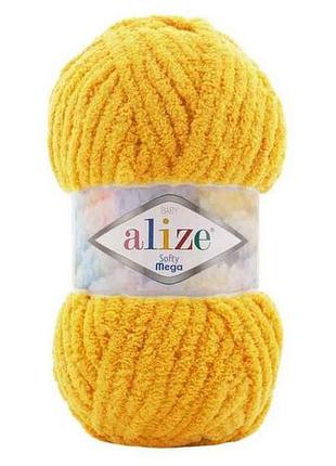 Пряжа softy mega 216 5шт/уп мимоза 100% микрополиэстер 100г 70м тм alize