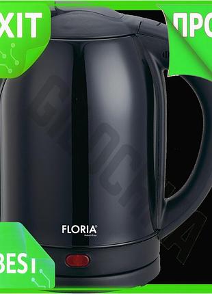 Ve електрочайник floria 1500 вт new version з автовідключенням для кип'ятіння води скляний чайник з фі n6w_ver