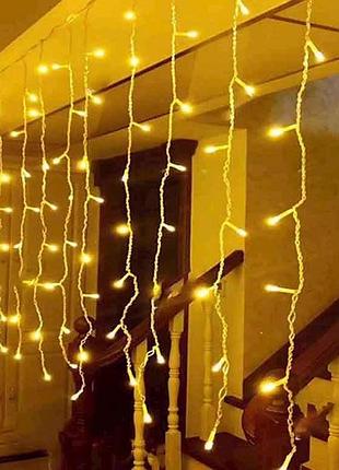 Гирлянда штора дощик 100 led 2*0.5м, белый теплый 1502-07 тм китай