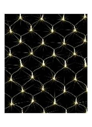 Гирлянда сетка прозрачная 100led 1.2*1.2м теплый белый 1590-07 тм китай