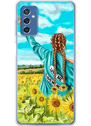 Чехол силиконовый с картинкой на samsung galaxy m52 (m526) (патриотический, девушка украинка)