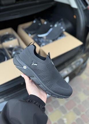 Мокасини чоловічі puma без шнурків легкі літні графітові