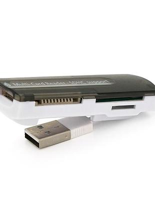 Универсальный кардридер merlion crd-7bl 4в1 usb2.0 для tf micro sd черный адаптер для карт памяти считыв ve-33