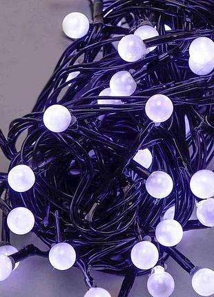 Электрогирлянда жемчуг 50 led, 5м переходник, белый 1271-03 тм китай