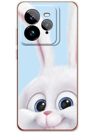 Чохол силіконовий з картинкою на realme gt 7t (кролик сніжок)
