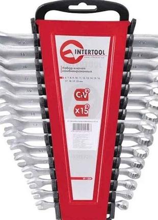 Набор ключей комбинированных, 15шт. 6-19, 22мм ht-1204 тм intertool