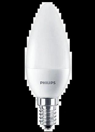 Лампочка 5w 500lm philips ecohome led candle e14 840b35